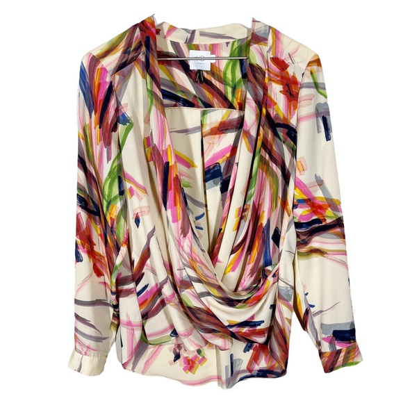 Anthropologie Tops - Anthropologie HD in Paris Camille Wrap Surplice Colorful Blouse Size 10
